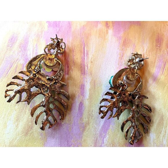Fun Tropical Statement Dangle Earrings - Picture 7 of 7